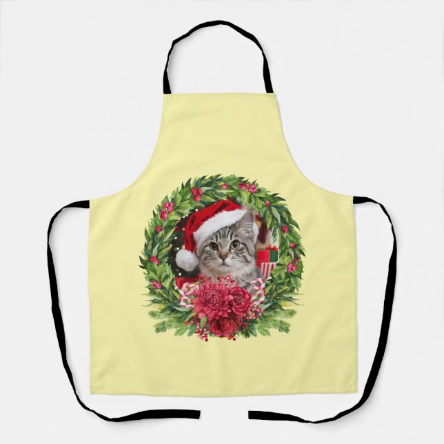 Delantal Tabby Christmas Wreath Apron (Anverso)