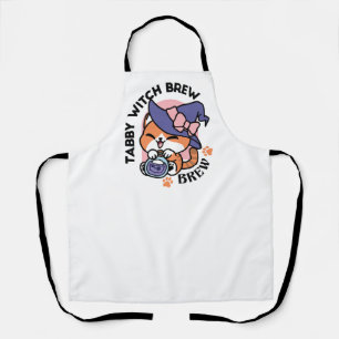 Delantal Tabby Witch Brew – Diseño de gato lindo de Hallowe