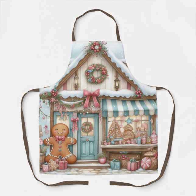 Delantal Tabla de cortar casa de panadería de jengibre (Anverso)