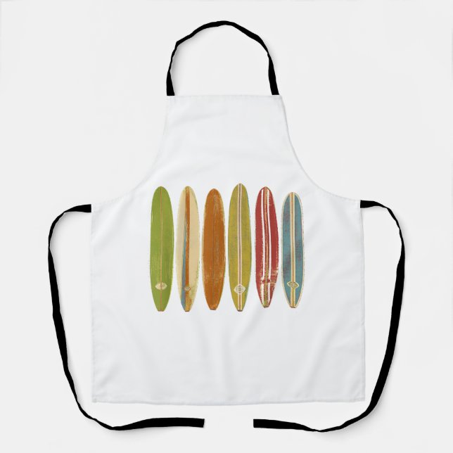 Delantal Tablas de surf Longboard estilo retro vintage (Anverso)