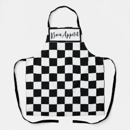 Delantal Tablero de ajedrez negro y blanco