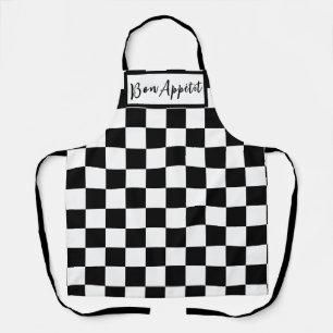 Delantal Tablero de ajedrez negro y blanco