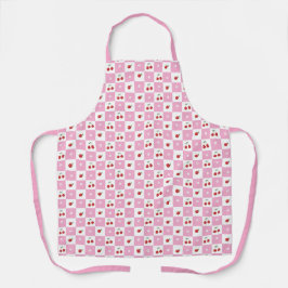 Delantal Tablero rosa con Apron de flores y cerezo