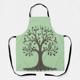 Delantal 🌳 Tablier de Cuisine Arbre de Vie Vert Pâle