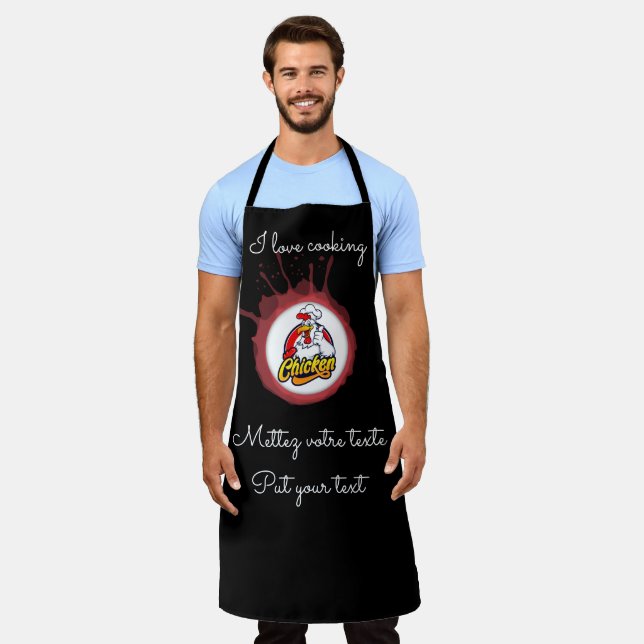 Delantal Tablier de cuisine Noir Poulet Grill Master (Gastado)