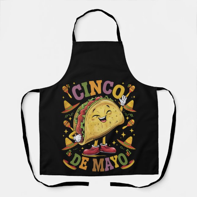 Delantal Taco Bailarín Divertido Fiesta Cinco De Mayo (Anverso)