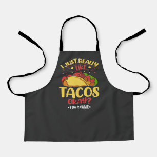 Delantal Taco Divertido Diciendo Que Me Gusta Mucho Tacos