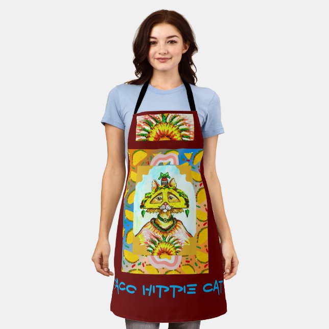 Delantal Taco Hippie Cat Apron (Gastado)