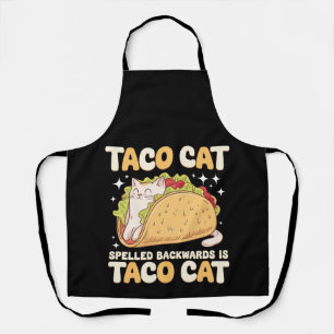 Delantal Tacocat deletreado al revés Taco Cat Mexicano