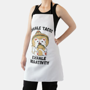 Delantal tacos inhalados exhalan negatividad