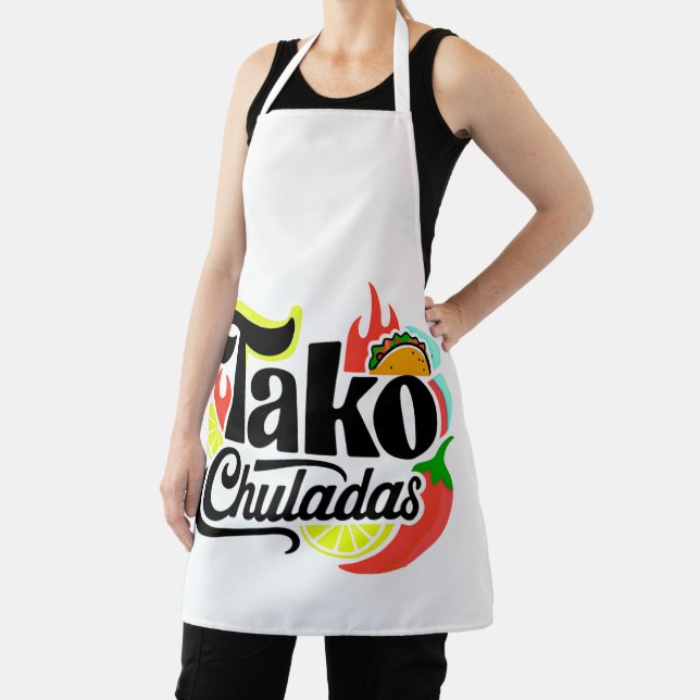 Delantal Tako Chuladas Comida Mexicana Divertida Estampado  (in situ)