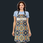 Delantal Talavera Azulejo mosaico mexicano vintage monogram<br><div class="desc">Azulejo azul Portugués Talavera azulejos vintage mexicano monograma regalo de delantal personalizado para sus regalos para él Navidades regalos para las mamás Navidades regalos para la abuela</div>