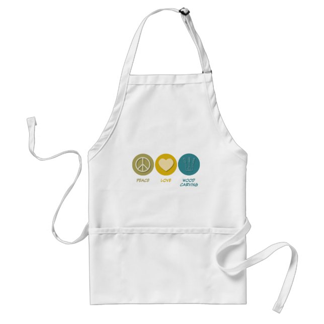 Delantal Talla de madera del amor de la paz (Frente)