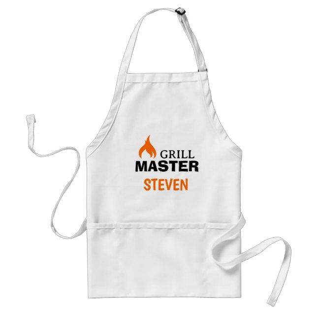 Delantal ¡TAMAÑO! 🍔 Personalizado Grill Master Apron (Frente)