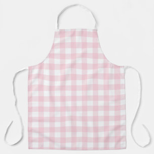 Delantal Tapa de comprobación de búfalo blanco rosado