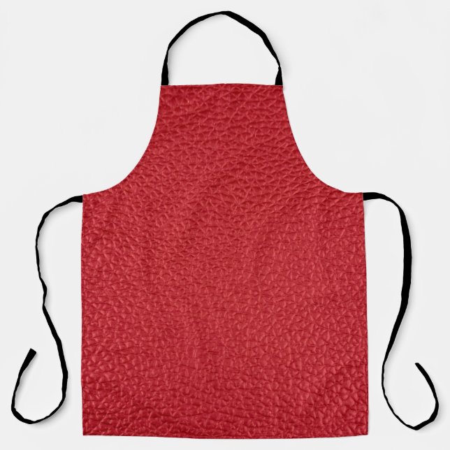 Delantal Tapón de cuero artificial rojo oscuro. (Anverso)
