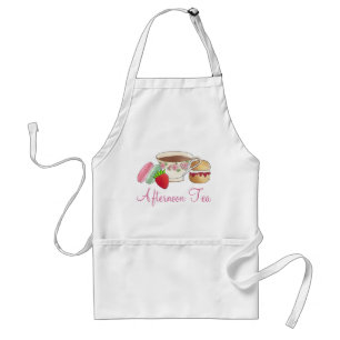 Delantal Tarde Fiesta de té Macarons Teacup Cream Scone