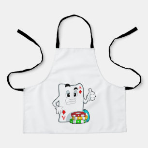Delantal Tarjeta de póquer con fichas de póquer