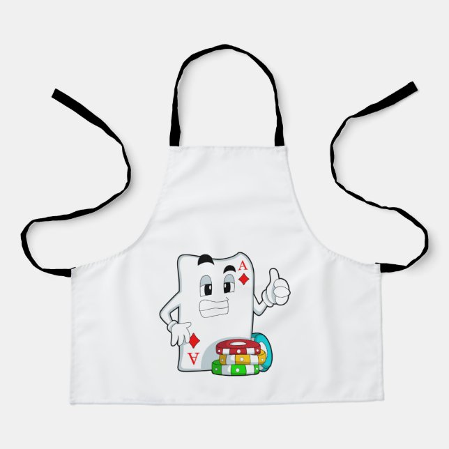 Delantal Tarjeta de póquer con fichas de póquer (Anverso)