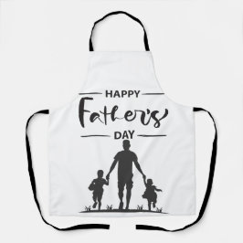Delantal Tarjeta moderna del día del padre de la silueta bl