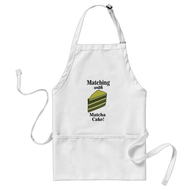 Delantal Tarta Verde Matcha Divertida (Frente)