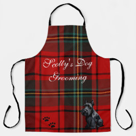 Delantal Tartan del Terrier Escocés (Scotty). Editable
