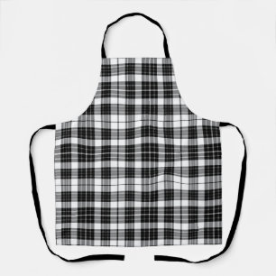 Delantal Tartán monocromo blanco y negro elegante
