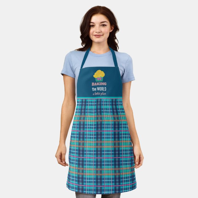 Delantal Tartan Plaid Cupcake (Gastado)
