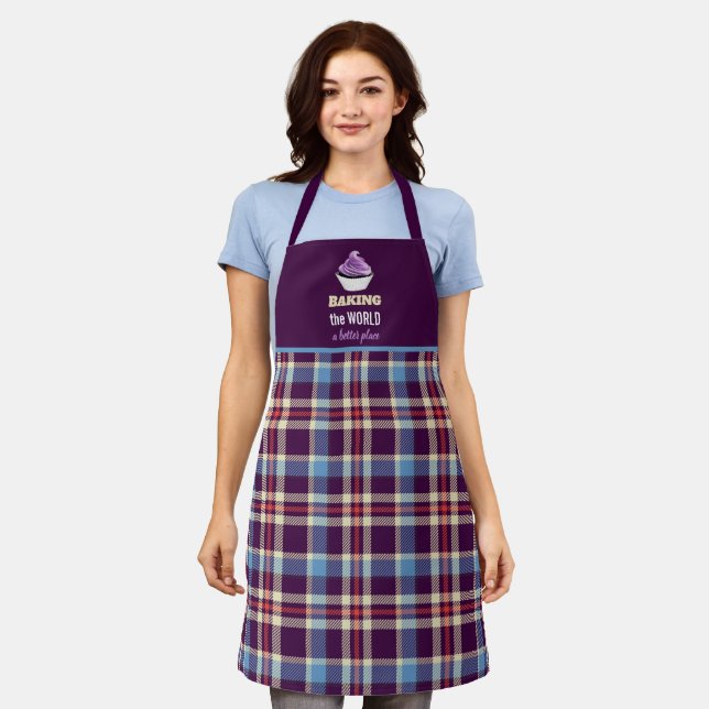 Delantal Tartan Plaid Cupcake (Gastado)