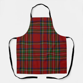 Delantal Tartan Plaid Rojo Stewart para Navidad