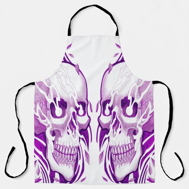 Delantal tatuaje de cráneo estilo japonés (Anverso)