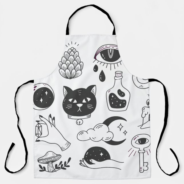 Delantal Tatuaje místico: insignia vintage de mano (Anverso)