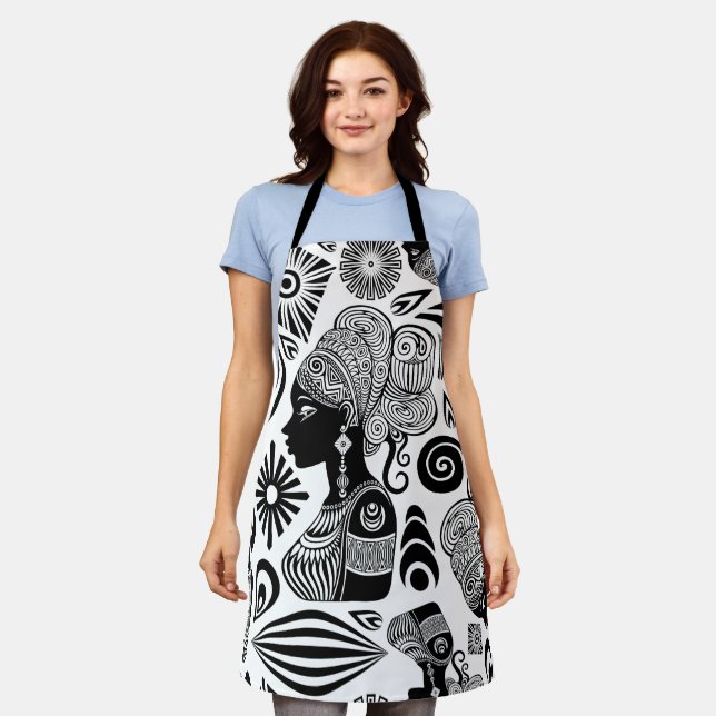 Delantal Tatuaje tribal de retrato Chica africano (Gastado)
