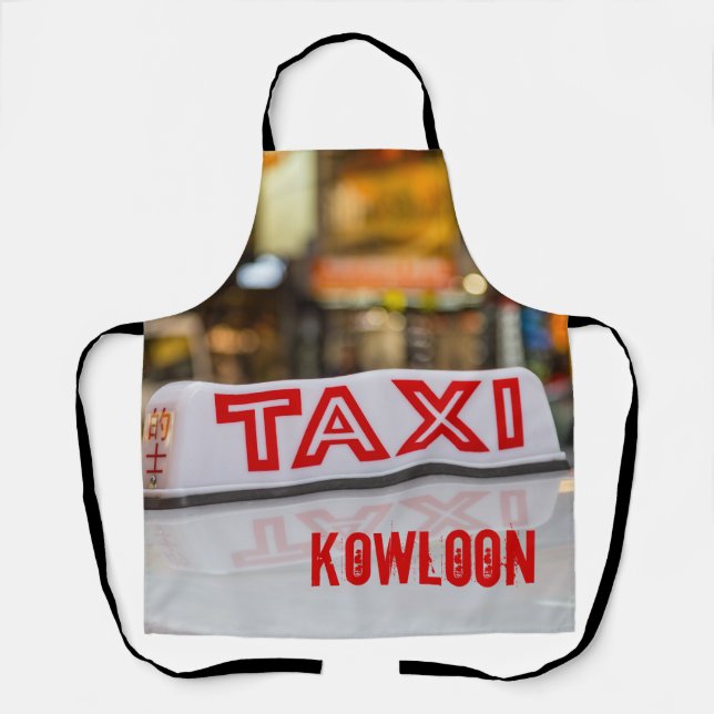 Delantal Taxi en globo aerostático en Hong Kong urbano (Anverso)