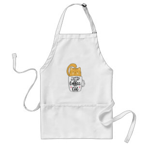 Delantal Taza De Café Gato Naranja Divertida Amante Gatos 
