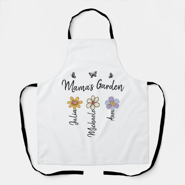 Delantal Taza de flores de nacimiento personalizadas con no (Anverso)