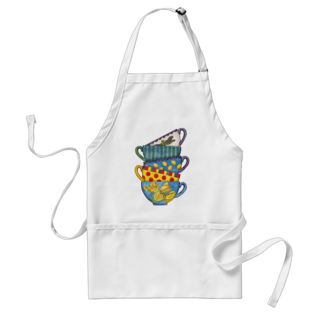 Delantal Tazas de té apiladas (Frente)