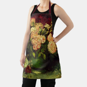 Delantal Tazón con peonías y rosas de Vincent van Gogh