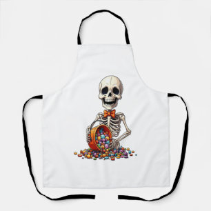 Delantal Tazón de dulces de esqueleto Halloween