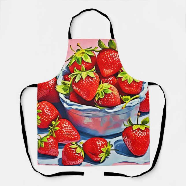 Delantal Tazón de fresa fresca (Anverso)