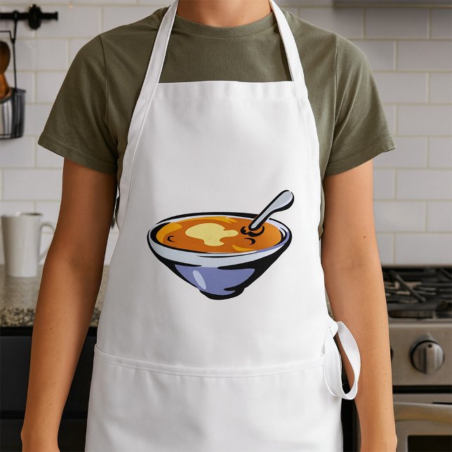 Delantal Tazón de sopa de tomate con cuchara (Subido por el creador)