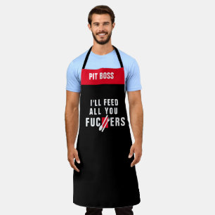 Delantal "Te alimentaré" Aprons, Funny Chef Attitude Grill