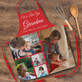 Delantal Te Ama Abuela | Elegante foto roja 5