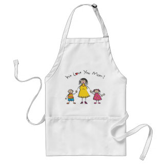 Delantal Te amamos a tu madre, familia Personalizado, feliz