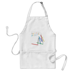 Delantal Te Amamos Mamá Arte Dibujado a Mano con Crayones
