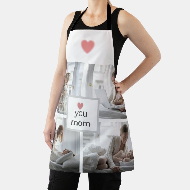 Delantal Te amo, mamá - Personalizado foto de Apron para el (in situ)