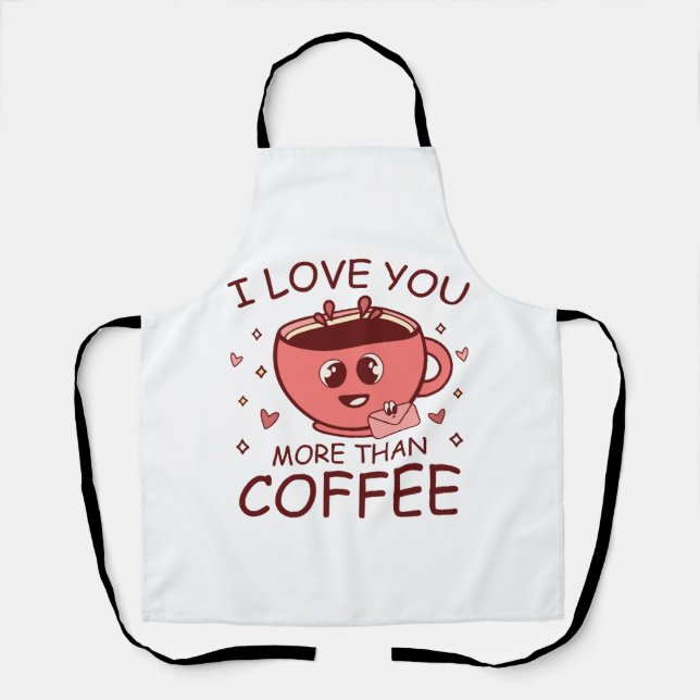 Delantal Te Amo Más Que Café (Anverso)