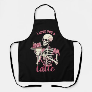 Delantal Te amo un esqueleto del día de San Valentín