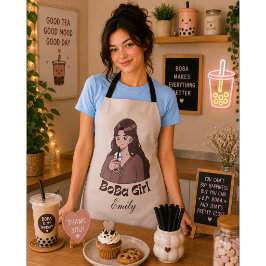 Delantal té de boba té burbuja