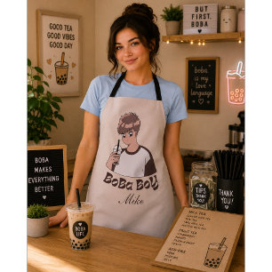 Delantal té de boba té burbuja